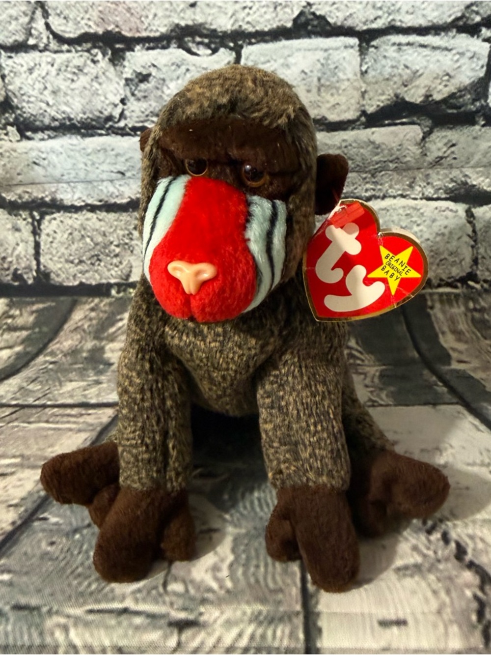 Vintage 1999 TY Beanie Babies “Cheeks” The Baboon Plush PE Pellets (TYP-01)